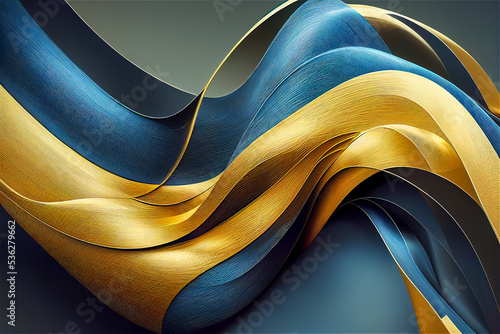 Swirling golden and blue ba...
