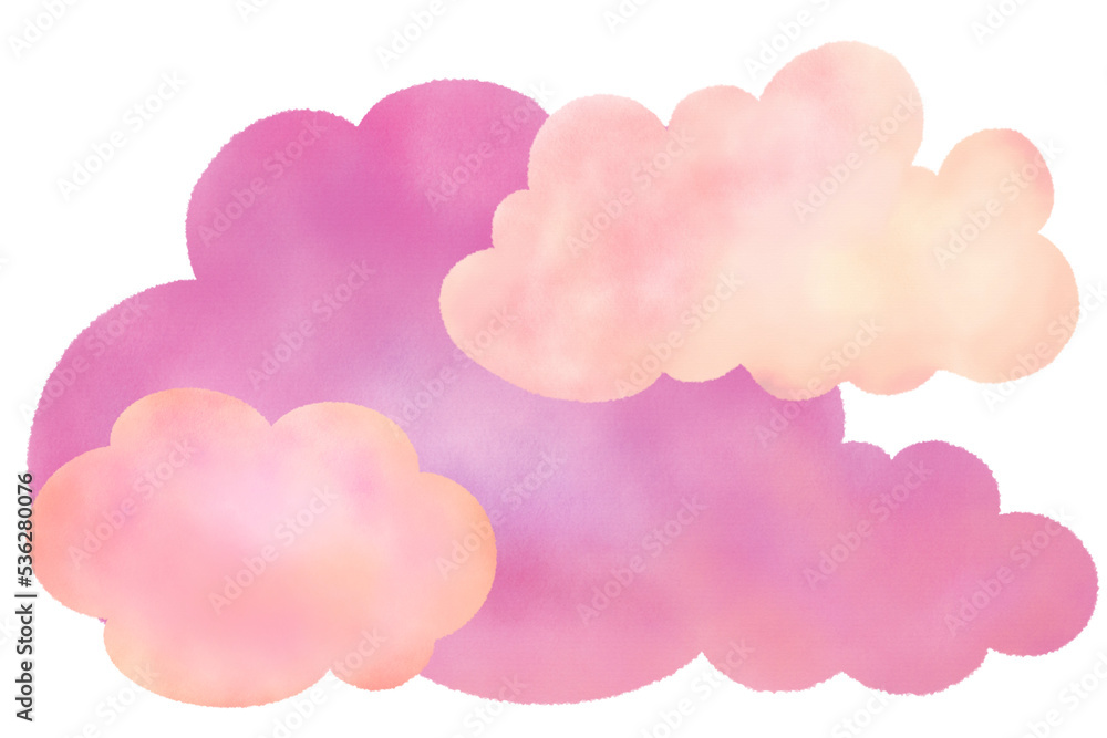 Pink And Peach Cloud watercolor Set