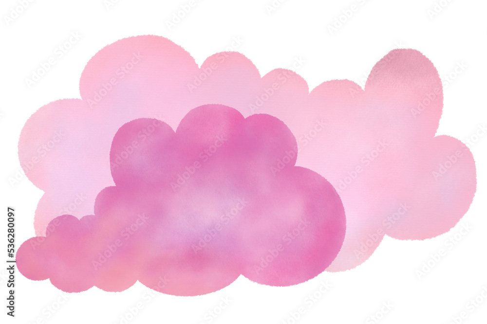 Pink And Peach Cloud watercolor Set Pink And Peach Cloud watercolor Set