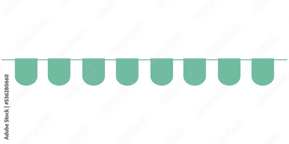 Pastel Green Round-end Birthday Flag Party Banner
