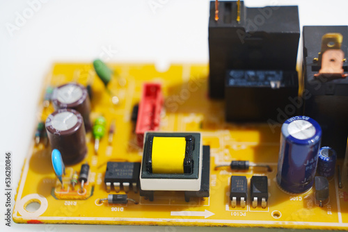 Electrical control board with radio parts. Spare parts and repair of appliances.