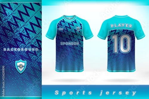 Sky blue sports jersey template design
