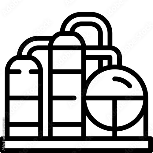 oil refinery line icon