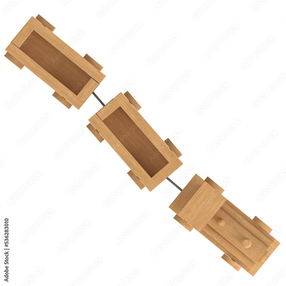 3d rendering illustration of a wooden train toy 3d rendering illustration of a wooden train toy