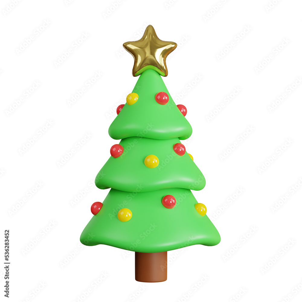 3D Christmas Tree with golden star 3D Christmas Tree with golden star