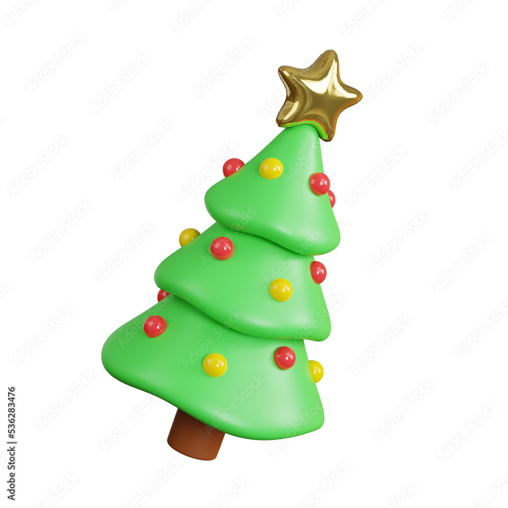 3D Christmas Tree with golden star 3D Christmas Tree with golden star