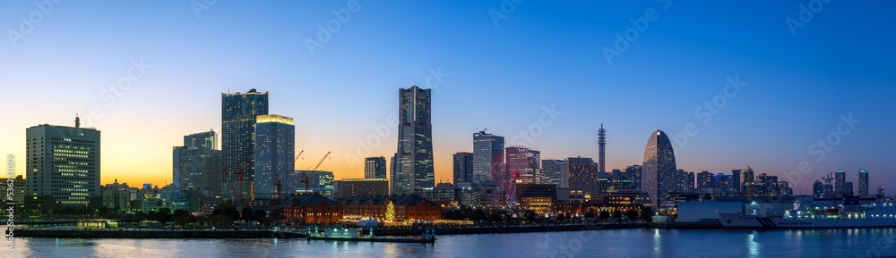 Yokohama Minato-Mirai at dusk.