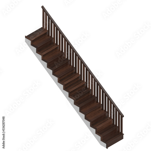 3d rendering illustration of a wooden staircase © Francesco Milanese