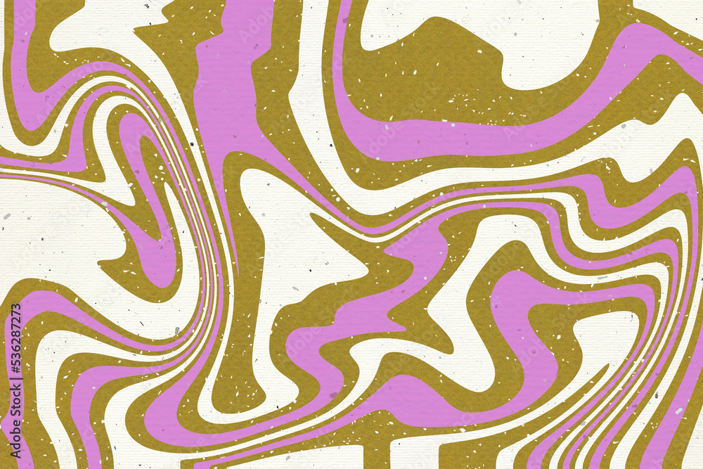 Retro flow marble waves groovy hippie texture background.