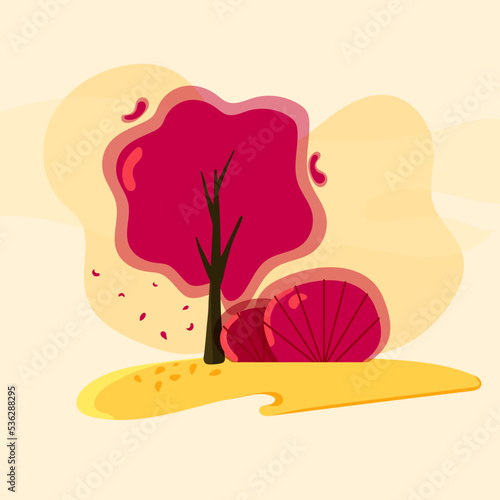 Autumn backgrounds. Colorful banners with autumn fallen leaves and trees