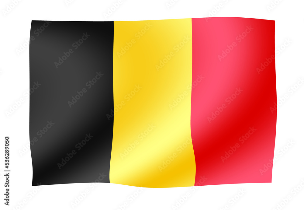 Waving national flag illustration | Belgium (png) Waving national flag illustration | Belgium (png)