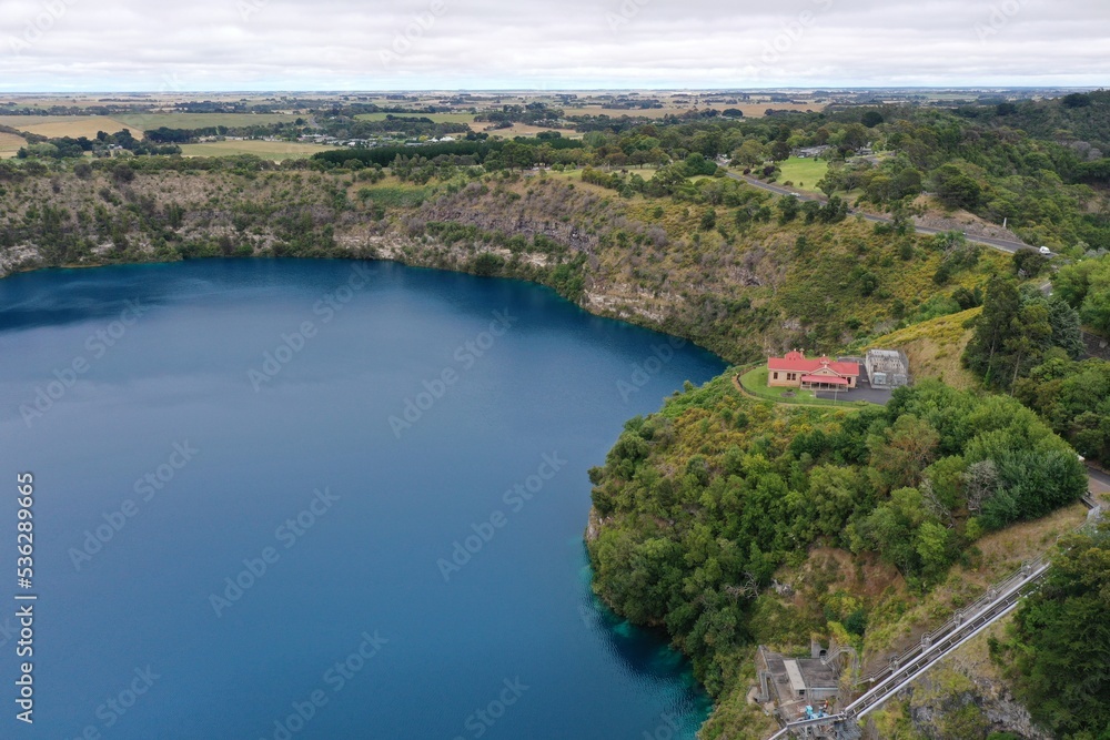 Fototapeta premium A house standing on the hill