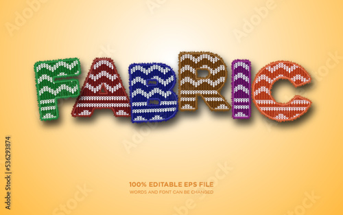 Sweater fabric editable text style effect	
