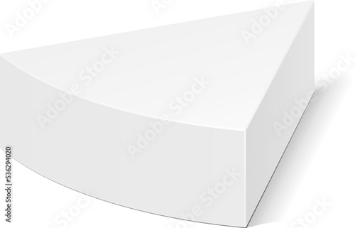 White Cardboard Triangle Box Packaging For Food, Gift Or Other Products. Illustration Isolated On White Background. Mock Up Template Ready For Your Design. Product Packing Vector EPS10