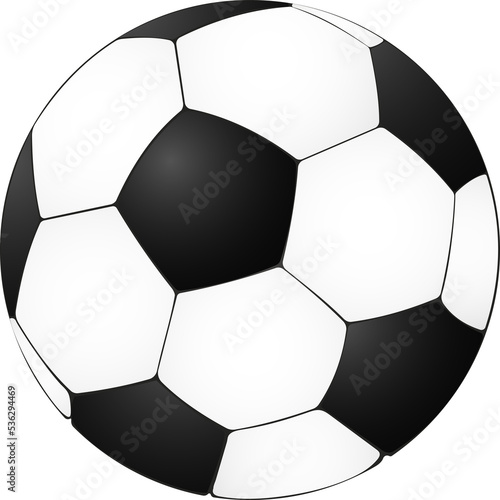 Classic black and white soccer ball.