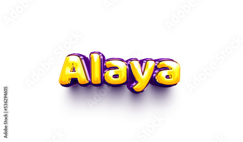 Alaya names of girls English helium balloon shiny celebration sticker 3d inflated photo