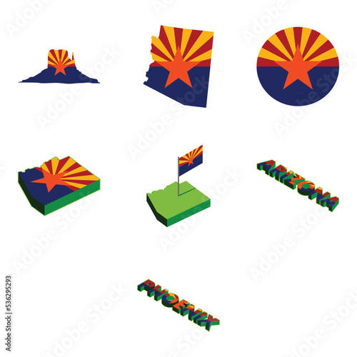 arizona flag icon set