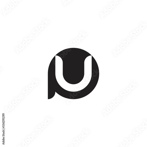 Abstract letter UP PU geometric Initial based logo design.