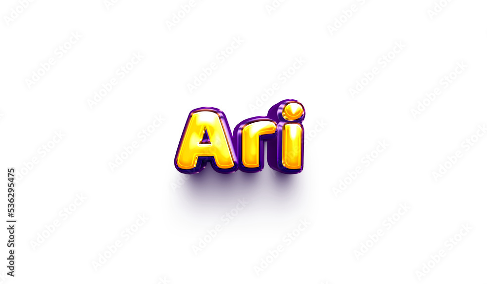 Ari names of girls English helium balloon shiny celebration sticker 3d inflated Ari names of girls English helium balloon shiny celebration sticker 3d inflated