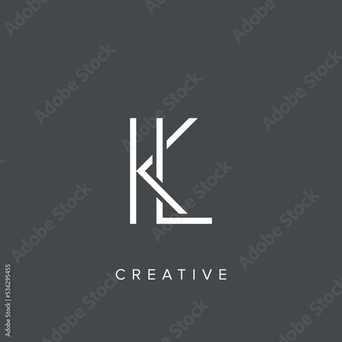 Abstract LK, KL Letters Logo Initial Based Monogram Icon Vector