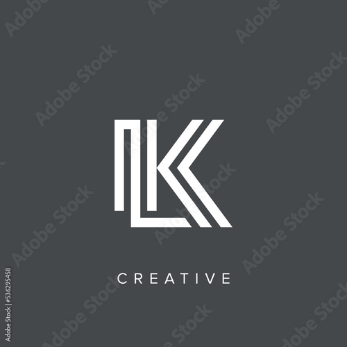 Abstract LK, KL Letters Logo Initial Based Monogram Icon Vector