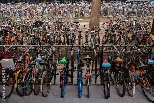 bicicle paking crowded photo