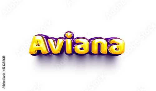 Aviana names of girls English helium balloon shiny celebration sticker 3d inflated photo