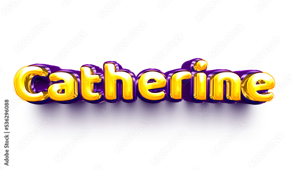 names of girls English helium balloon shiny celebration sticker 3d inflated Catherine