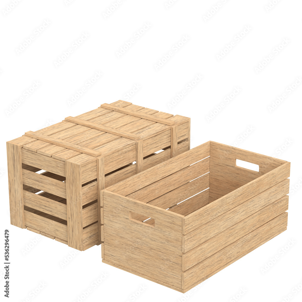 3d rendering illustration of some wooden crates 3d rendering illustration of some wooden crates