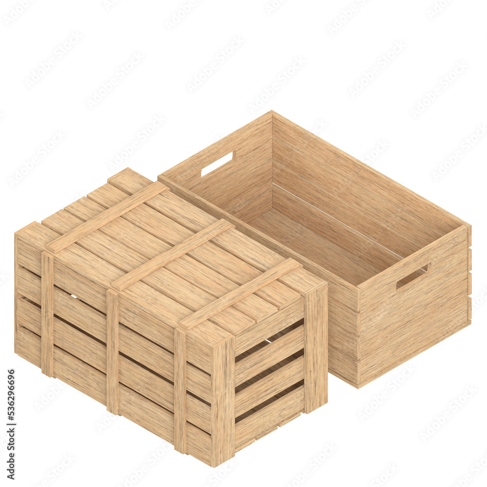 3d rendering illustration of some wooden crates 3d rendering illustration of some wooden crates