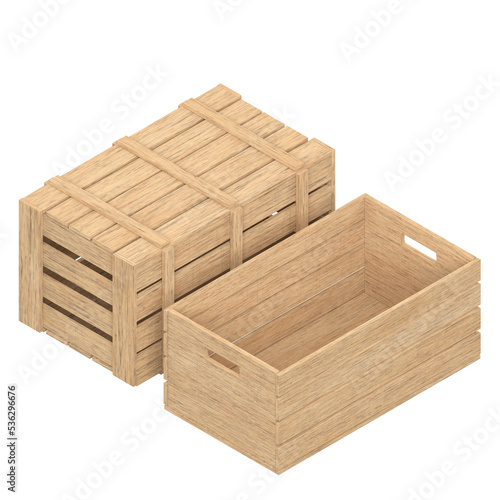 3d rendering illustration of some wooden crates