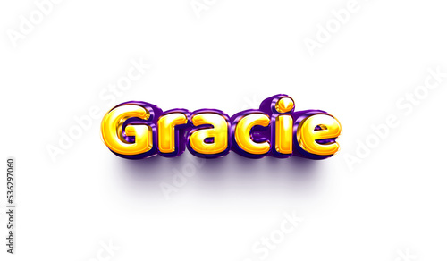 names of girls English helium balloon shiny celebration sticker 3d inflated Gracie
