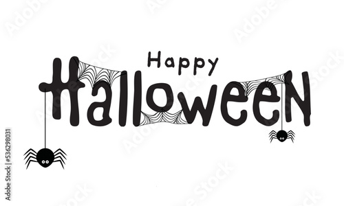 Halloween heading type black on white background