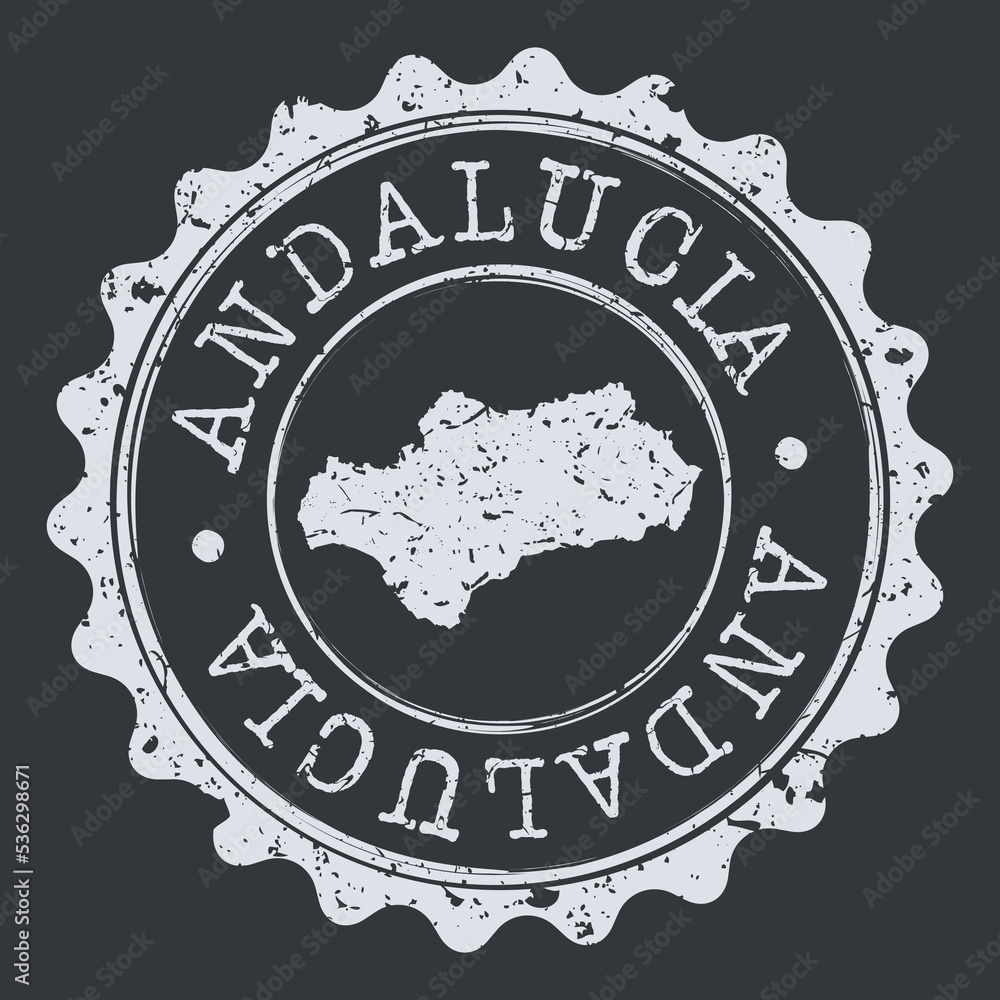 Andalusia, Spain Silhouette Postal Passport. Stamp Round Vector Icon Map. Design Travel Postmark. Andalusia, Spain Silhouette Postal Passport. Stamp Round Vector Icon Map. Design Travel Postmark.