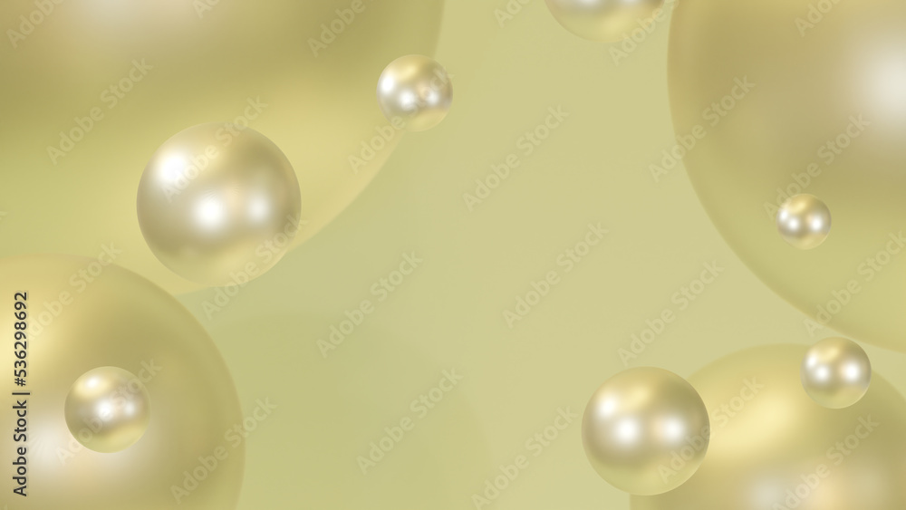 Abstract liquid circles with spacing against a gold background. A gold sphere in 3D design. Template for a modern, minimalist gradient. a 3D rendering