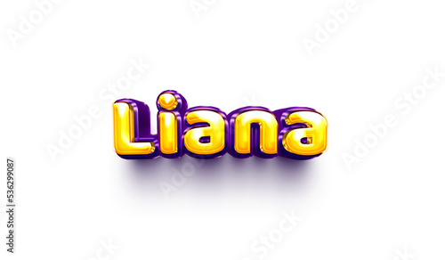 names of girls English helium balloon shiny celebration sticker 3d inflated Liana