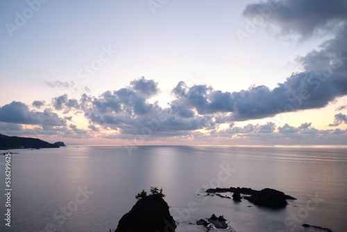 beautiful sunset seascape in Kashiwazaki, Oct 1st 2022 photo