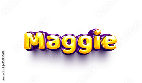 names of girls English helium balloon shiny celebration sticker 3d inflated maggie