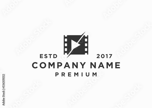 film strip logo design icon vector illustration template