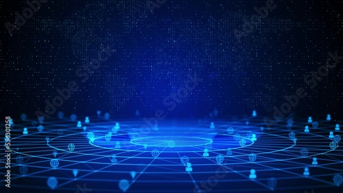 Wallpaper Mural Light Bulb Idea Text Future Digital Technology Ai Cyber Space deep learning Loop Background. imagination in creativity, solutions, brainstorm, innovation intelligence. Creative new business brain idea Torontodigital.ca