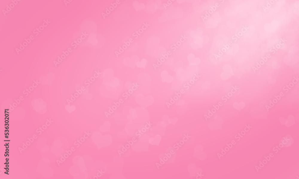 Abstract pink bokeh hearts background