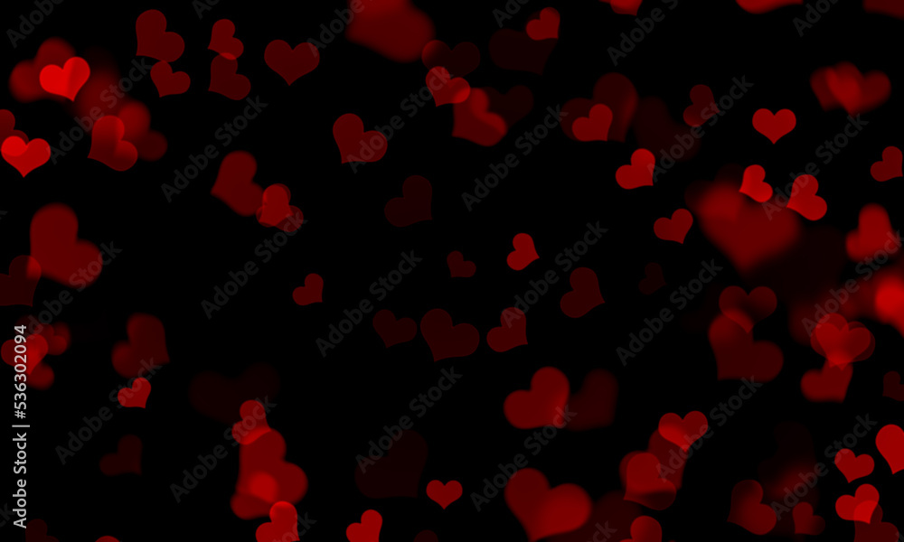 Red hearts boken on black background Red hearts boken on black background