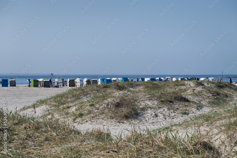 Blick auf den Strand von Norddeich in Ostfriesland