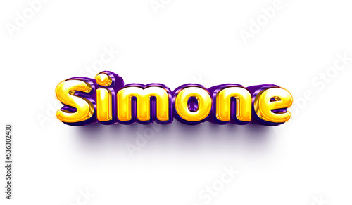 names of girls English helium balloon shiny celebration sticker 3d inflated simone