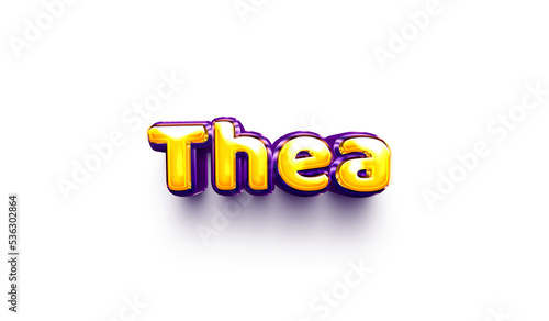 names of girls English helium balloon shiny celebration sticker 3d inflated thea