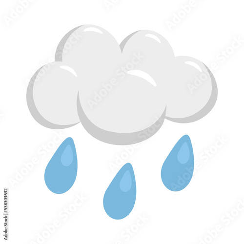 Cloud Rain Sign Emoji Icon Illustration. Weather Vector Symbol Emoticon Design Clip Art Sign Comic Style.