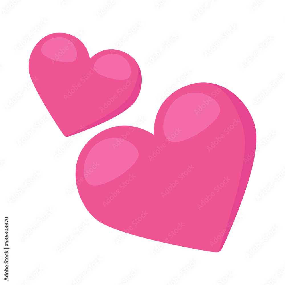 Two Hearts Sign Emoji Icon Illustration. Love Vector Symbol Emoticon Design Clip Art Sign Comic Style.