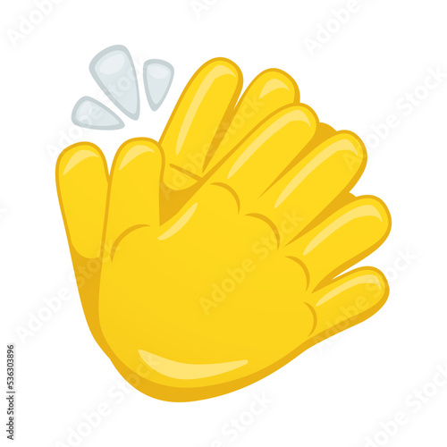 Clapping Hands Sign Emoji Icon Illustration. Applause Vector Symbol Emoticon Design Clip Art Sign Comic Style.