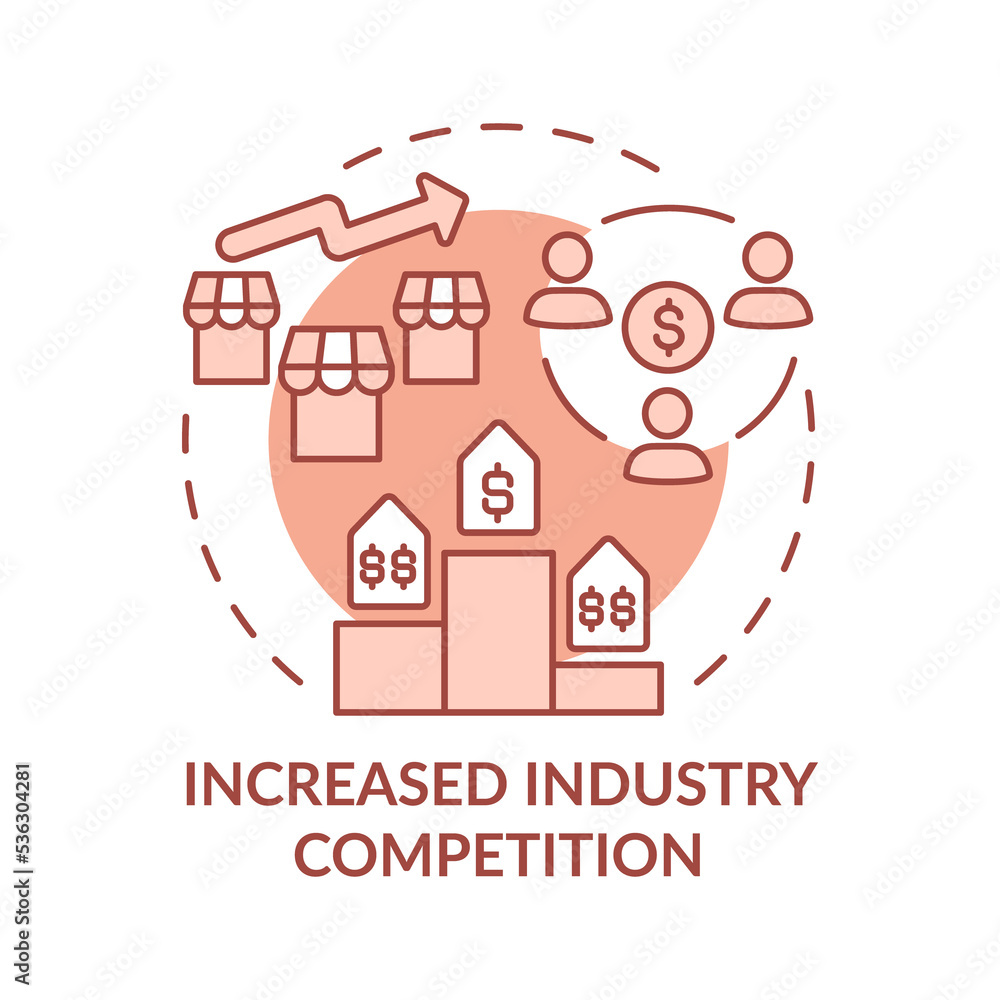 Industry competition terracotta concept icon. Influencing profitability abstract idea thin line illustration. Isolated outline drawing
