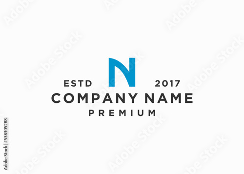 initials letter n shark fin logo design icon vector illustration template